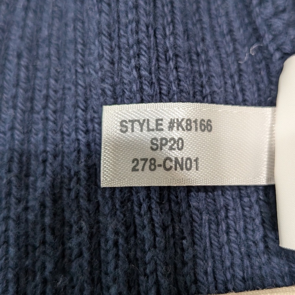 Madewell Womens Nolan Cardigan S Navy Ribbed Open Front Pockets Cotton Classic - Picture 8 of 9